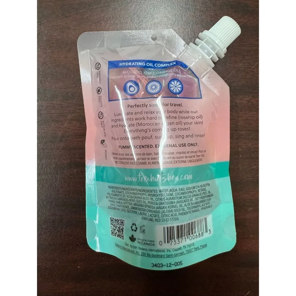 New Tree Hut Moroccan Rose Foaming Gel Body Wash- 3.3 oz